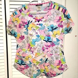 Floral Scrub top Size xsmall